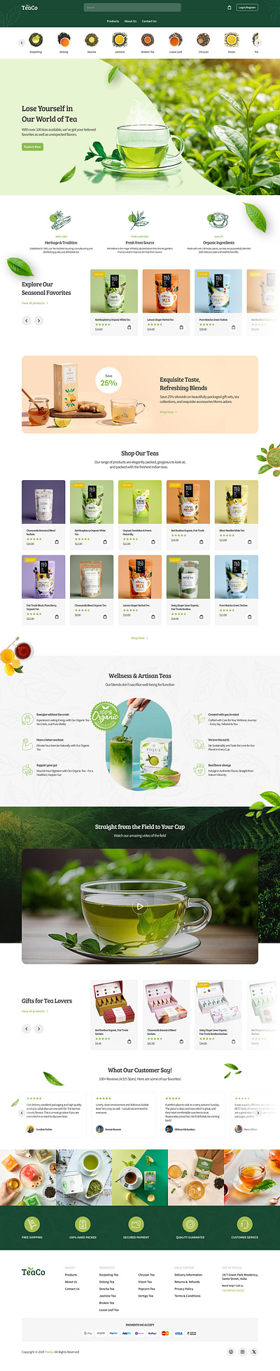 Organic Tea Home Page design figma minimal organic tea ui ux website