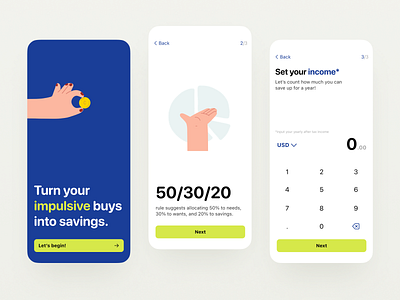 Savings App Onboarding UI Concept tracker