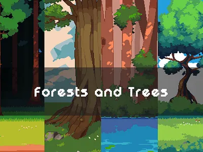 Forest and Trees Free Pixel Backgrounds 2d art asset assets background backgrounds fantasy game game assets gamedev illustration indie game nature parallax pixel pixelart pixelated rpg seamless tree