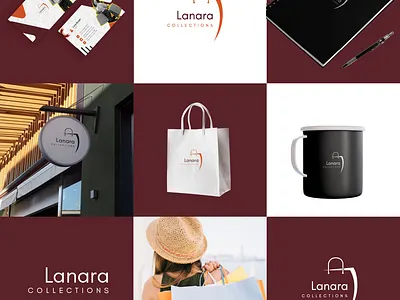 Lanara Branding design | Visual Identity | Branding bag brand branding cup graphic design graphics hand bags logo mug notebook pen shop shopping bags t shirts visual branding
