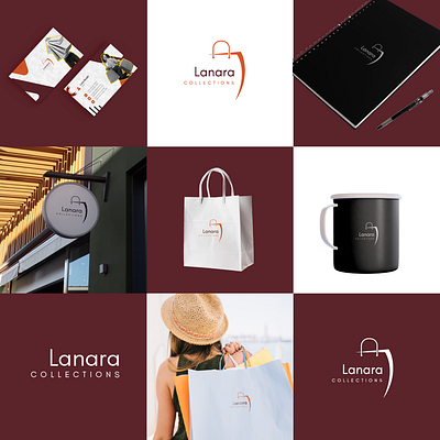 Lanara Branding design | Visual Identity | Branding bag brand branding cup graphic design graphics hand bags logo mug notebook pen shop shopping bags t shirts visual branding