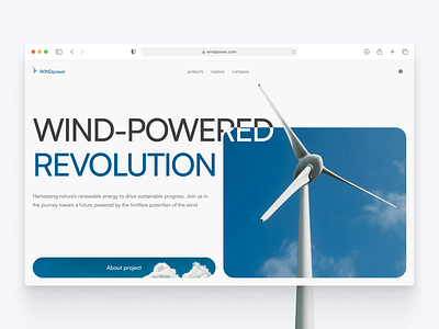 WINDpower — it's just a concept concept concept design design desktop design digital product first screen graphic design landing page landing page design main block design user interface uxui design web web design web design concept website wildpower