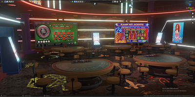 Vibrant Casino 3D Environment 3d design illustration