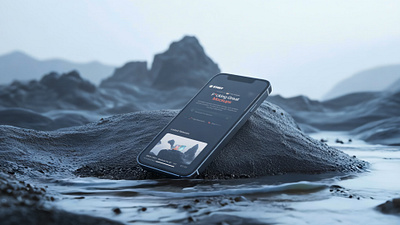 SMUK (003) - Iphone 15 Pro Animated Mockup 3d animation beach black sand branding graphic design iceland mockup mockups motion graphics ui web design