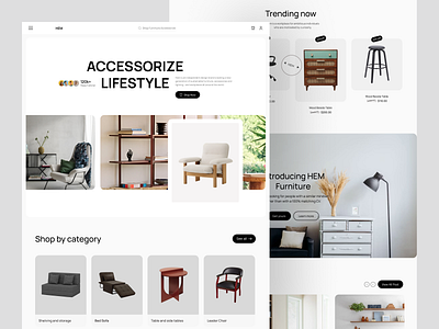 ACCESSORIZE LIFESTYLE LANDING PAGE ecommerce ecommerce landing page ecommerce website furniture furniture landing page furniture store furniture website