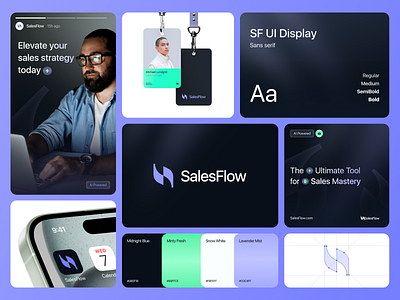 SalesFlow - Branding for Fintech brand identity branding design finance fintech graphic design illustration interface logo marketing mobile product product design service startup typography ui ux visual identity web design