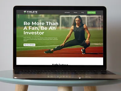Finlete Athlete Investment Web Design finance investment landing page webdesign webpage