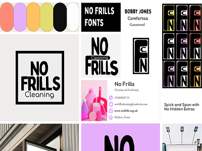 No Frills Patterns, Brand Board, and Mock-up Details branddesign branddesigner branding brandpattern businesscarddesign businesswomen colourpallete design ernogoldfinger font graphicdesign graphicdesigner graphics logo logomark midcentury trellickhouse ui ux webdesigner