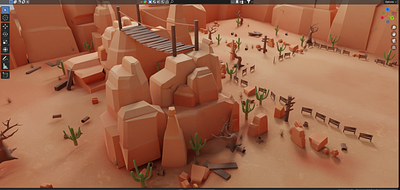 Lowpoly Desert 3D Environment Design 3d design illustration