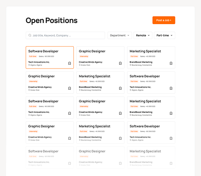 Job board UI exploration! dashboard design figma job landing page ui uiux ux webdesign website