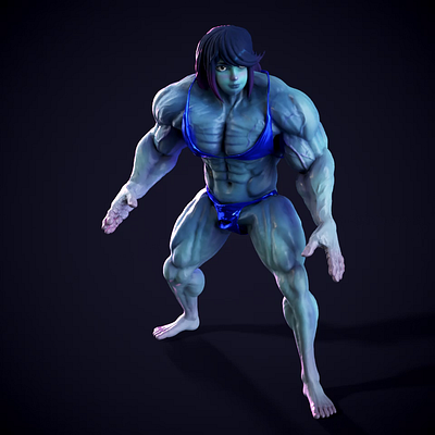 3D Muscular fantasy Character Animated Design 3d design illustration