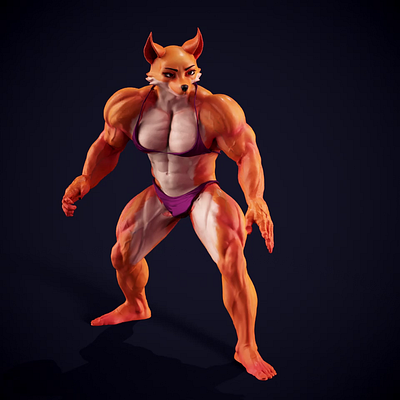 3D Muscular fantasy Character Animated Design 3d design illustration