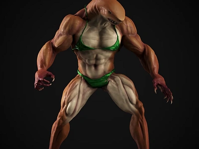 3D Muscular fantasy Character Animated Design 3d design illustration