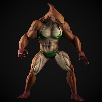 3D Muscular fantasy Character Animated Design 3d design illustration