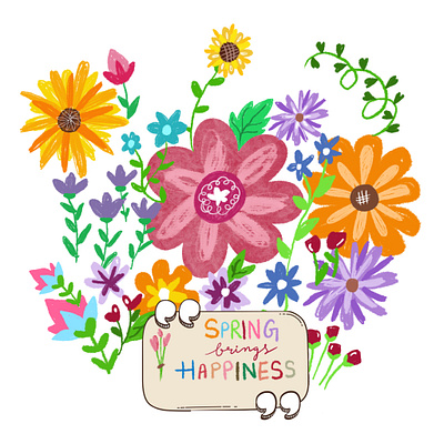 Floral Awakening branding commission commission artwork digital art doodling flowers graphic design illustration social media spring