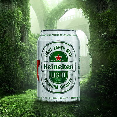 Photomanipulation | Product ads for social media beer can design digital marketing forest forest post freelancer graphic design heineken image editing instagram post marketing photomanipulation post design product ads unique design