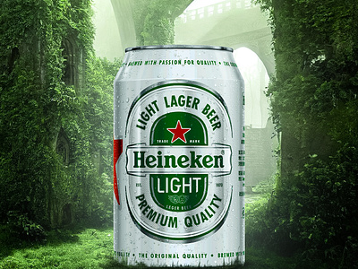 Photomanipulation | Product ads for social media beer can design digital marketing forest forest post freelancer graphic design heineken image editing instagram post marketing photomanipulation post design product ads unique design