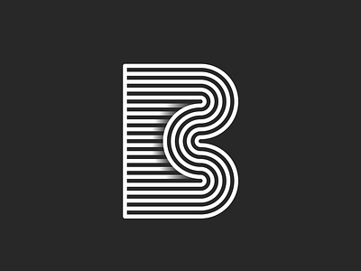 B letter b letter b logo b monogram branding calligraphy design emblem letter design linear logo logo design parallel lines shadow thin lines typography