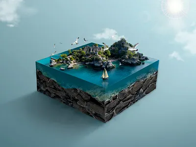 The island design digital art digital illustration graphic design photoshop