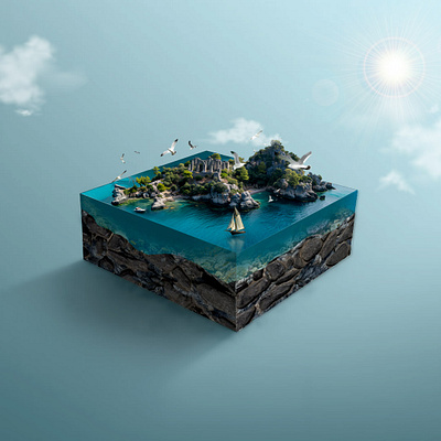 The island design digital art digital illustration graphic design photoshop