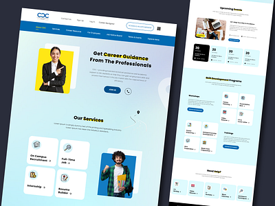 Job Placement Cell adobe xd career education home page job job placement cell landing page ui university web design website xd