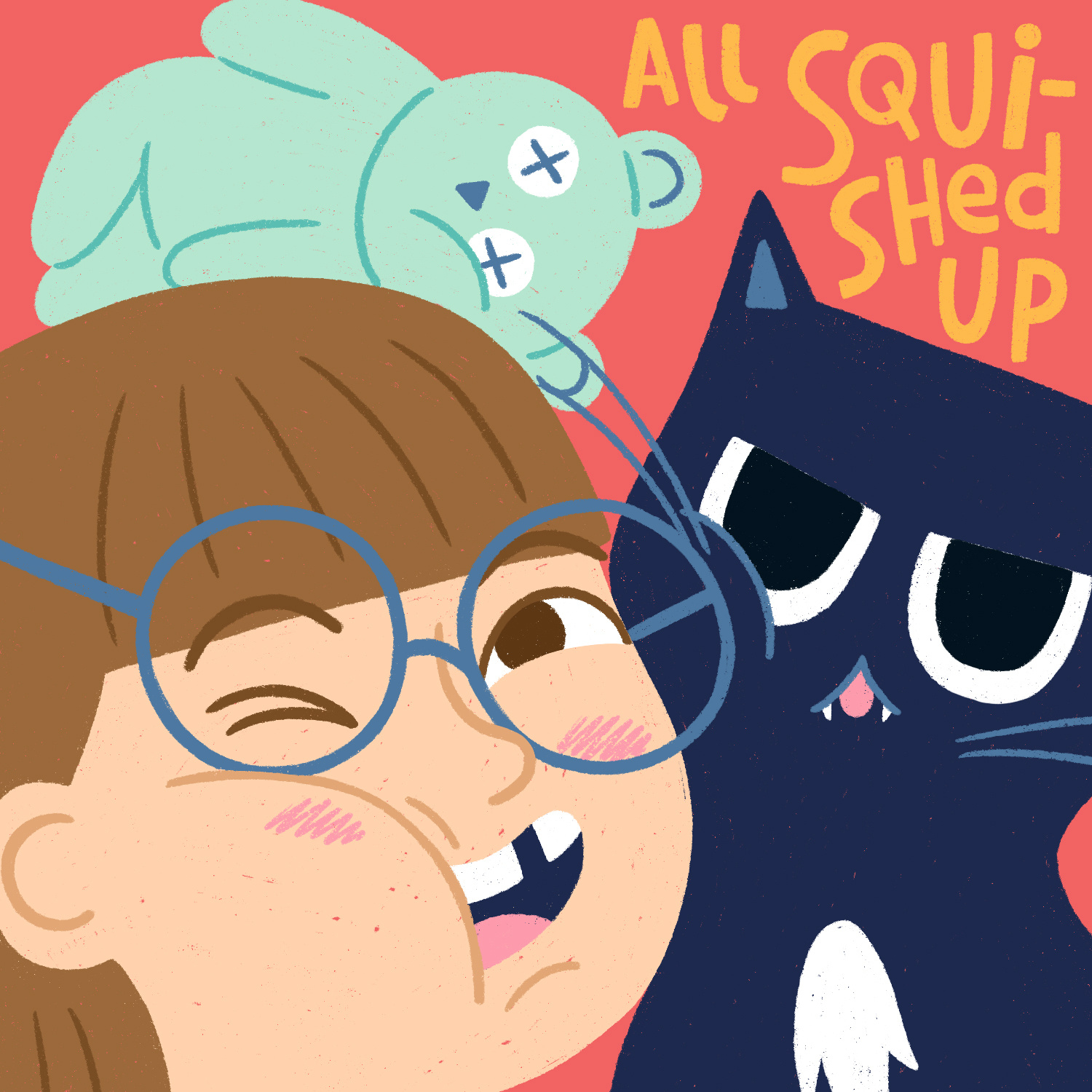 Goofy Rosie & Bento character children colorful cute fun funny goofy illustration joyful kids procreate quirky