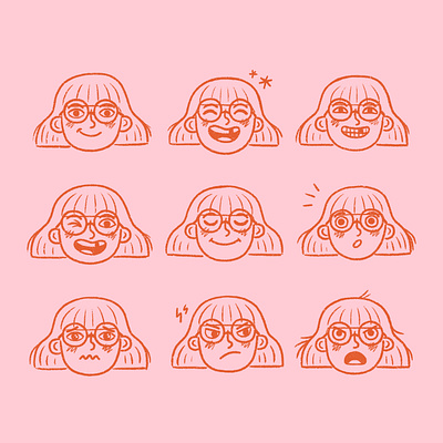 Facial expressions study character character study children cute emotions facial expression fun illustration kids mood procreate