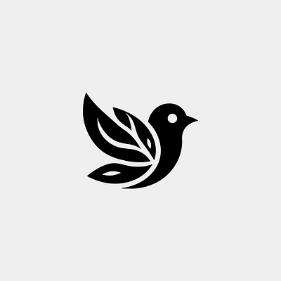 Leaf And Bird Combination Logo abstract logo animal logo bird logo brand branding combination logo combined logo design graphic design icon illustration leaf logo minimal organic logo simple vector