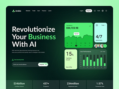 AI-Business Service Website ai ai business service arobix artificial artificial intelligenc business design dribbble facbook intelligence linkedin service ui ui kit ui website design website website design