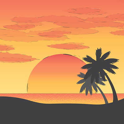 Golden sunset design illustration sunset vector