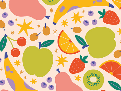 Tutti Frutti Pattern apparel children colorful cute fruits fun illustration merchandise pattern playful seamless stationery tutti frutti vector vegetables