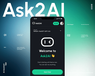 AI Assistant app | Ask2AI | Mobile App | iOS | AI App mobile app mobile design ui uiux ux