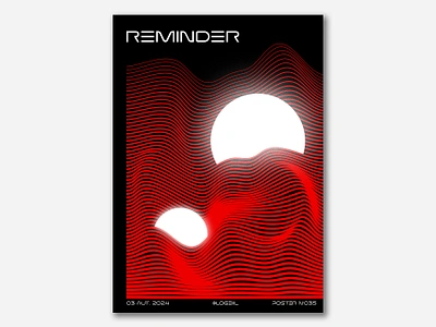 Reminder | Poster 035 abstract circle design glow graphic design illustration line noise poster red white