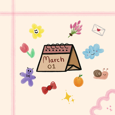 March Says hello art branding design digital art doodling graphic design illstration illustration