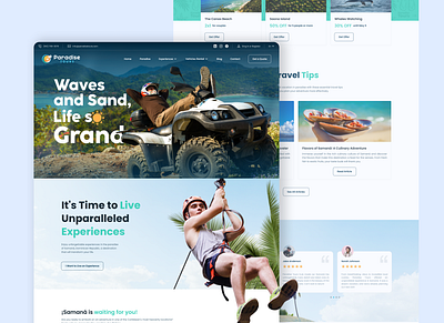 Travel Paradise - UI/UX website design beach caribe design figma paradise prototype travel ui uiux uiux design ux website website design