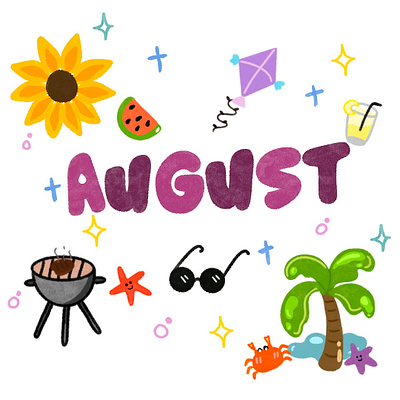 August Vibes art branding design digital art doodling graphic design illstration illustration