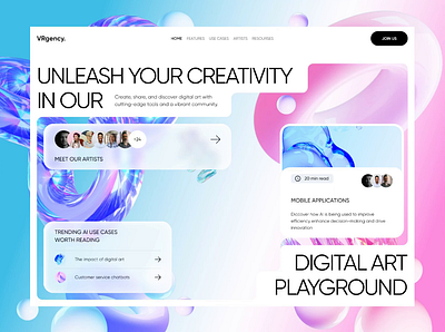 VRgency® - Website Design for Digital Art Gallery art agency art design art gallery art marketplace art platform art social media art website artist community creative agency design agency digital art landing page portfolio website web design