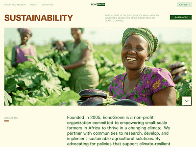 EchoGreen Landing page africa agriculture climate design globalwarming green kenya sustainable ui ux website