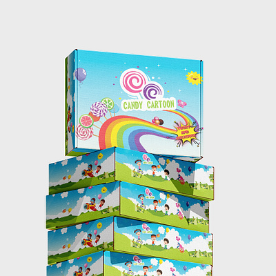 Candy Cartoon box design box branding candy shop childish children de design graphic design