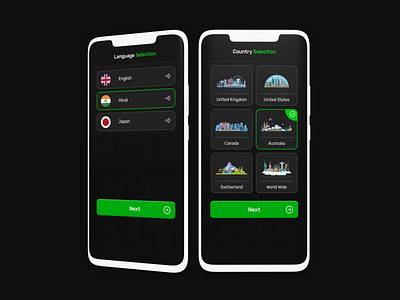 Country Selection Mobile App Ui ui