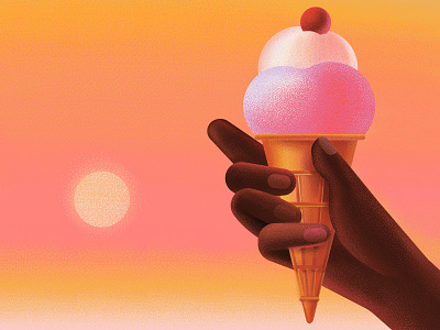 Icecream article digital graphic design icecream illustration magazine summer summertime sunset sweet