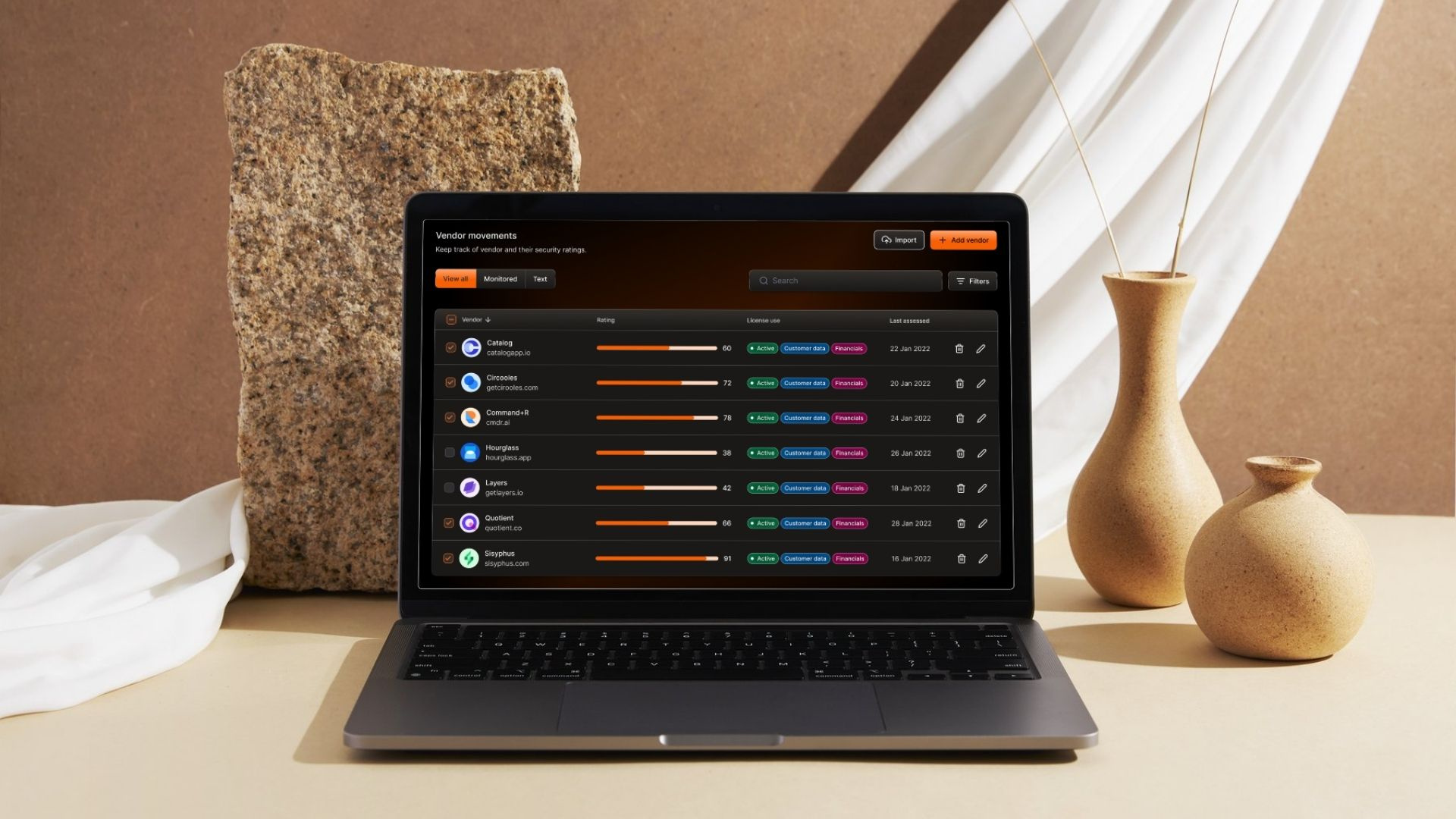 Vendor Management SaaS Dashboard Design | Risk and Compliance UI dashboard design figma ui webdesign