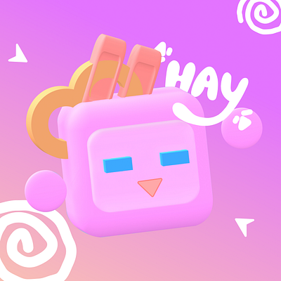 Hay! 3d Character 3d chara characters figma gradient icon mascot spline