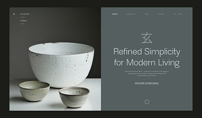 Pottery Webdesign Concept clean design ecommerce golden canon grid layout pottery ui webdesign