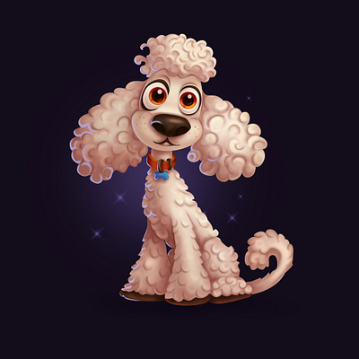 Cute poodle 2d art 2d illustration adobe photoshop art cartoon casual game art character concept character game art cute poodle design game art graphic design illustration mobile game art pet art slot game element