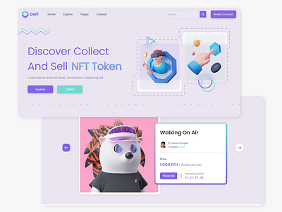 NFT DeFi - Landing Page app branding components crypto landing page marketplace nft react app store ui ux web website