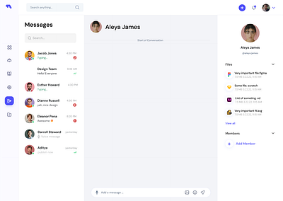 Project Management App - Chat design ui ux