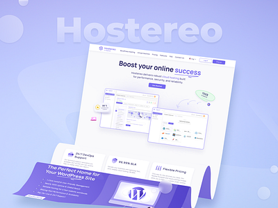 Hostereo. WordPress Hosting Design 🌟 branding design desktop graphic design illustration light logo ui uiux ux design web web design website