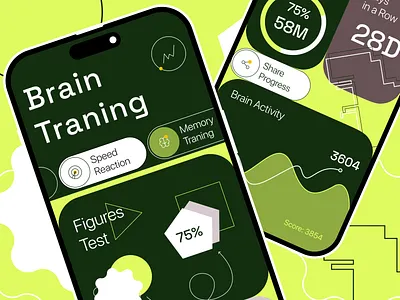 Brain Training Mobile iOS App Design Concept andriod app design education interface ios mobile mobile app training ui ux