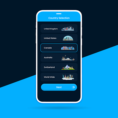Country Selection Mobile App Ui ui